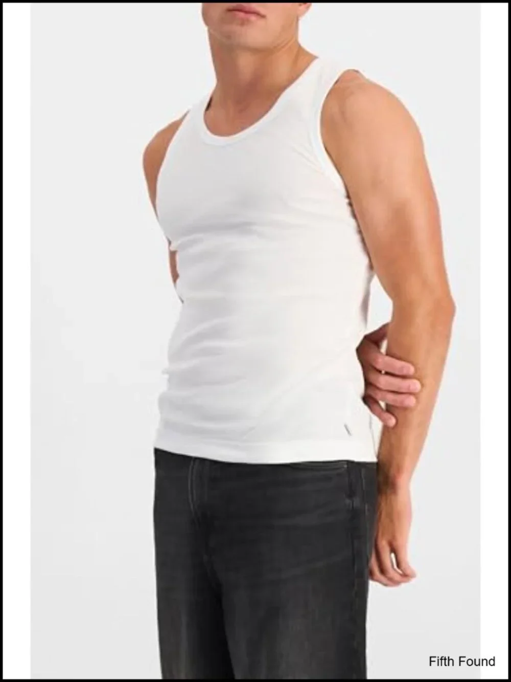 Men's 2-Pack Cotton Rib Tank Undershirts with Scoop Neck
